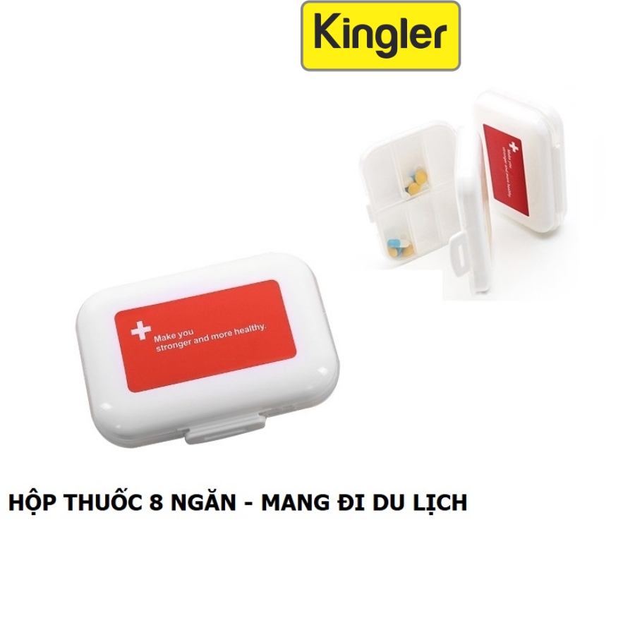 Hộp Chia Thuốc 8 Ngăn Mang Đi Du Lịch, Tiện Dụng, Nhỏ Gọn, Chắc Chắn, Giá Rẻ, Nhựa An Toàn Môi Trường, Tiện Lợi Trong Gia Đình. Kingler 7123