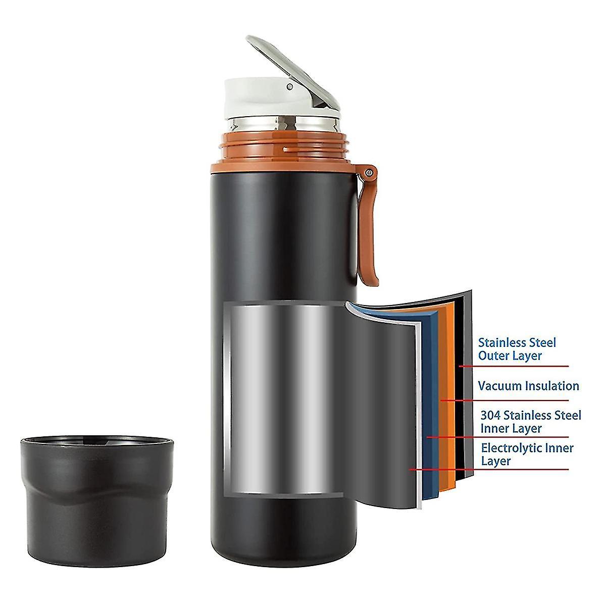 Cốc cà phê chân không bằng thép không gỉ có tay cầm, bình nhiệt