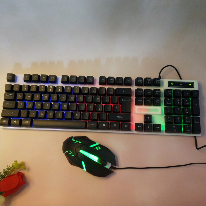 Bộ bàn phím và chuột Gaming T6 có dây tích hợp đèn led - T0178