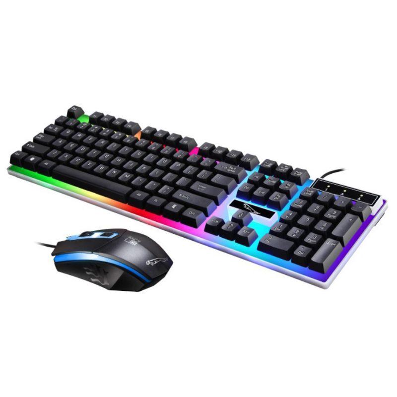 Bộ Bàn Phím Và Chuột Chơi Game Có Đèn Led Cầu Vồng Cho Ps4 Xbox One
