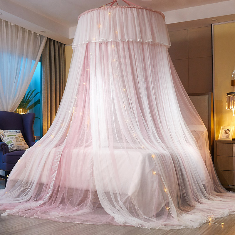 Mùng công chúa cao cấp treo trần đẹp màn khung tròn không khoan tường phòng ngủ đẹp chống muỗi ZO HOME - N3-1