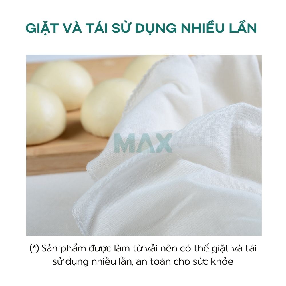 Set 2 khăn vải 100% cotton lót chõ đồ xôi, hấp thức ăn, khăn lọc nấm kefir, lọc sữa hạt