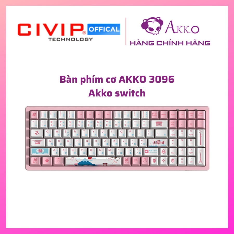 Bàn Phím Cơ Akko 3096 – World Tour Tokyo R2 (Akko Switch) - Blue- Hàng Chính Hãng