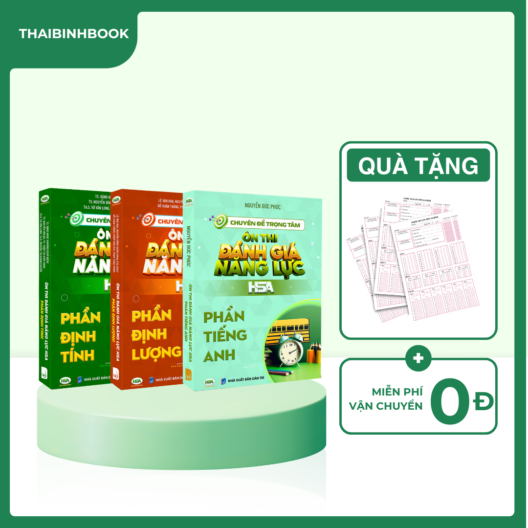 [HSA 2025] Combo Sách ôn thi đánh giá năng lực Hà Nội (Định tính + Định Lượng + Tiếng Anh)