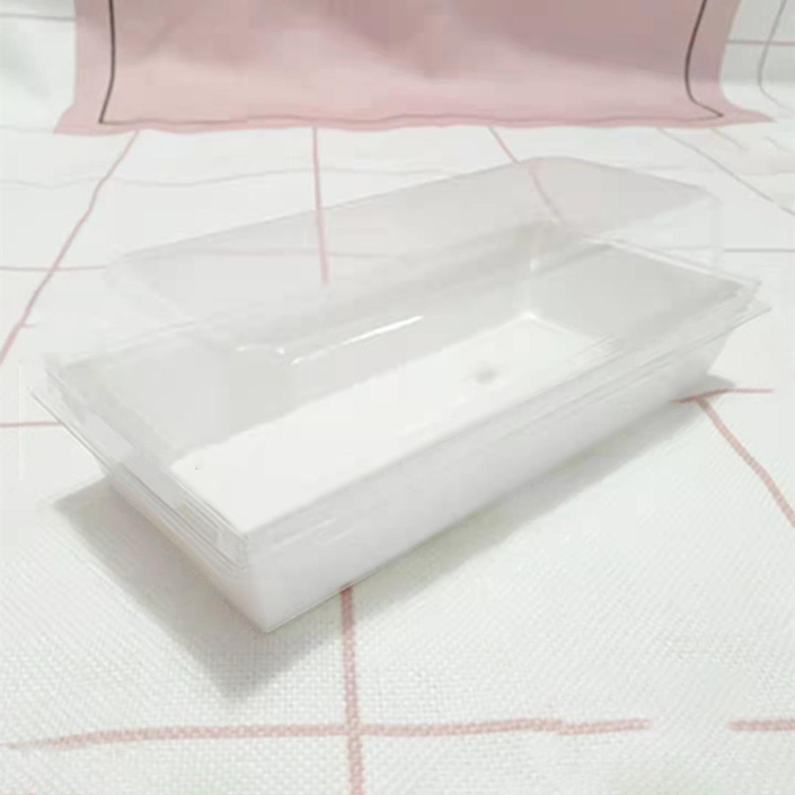 50Pcs Food Boxes with Clear Lid Tray Packaging Box for Roll Cakes Bread