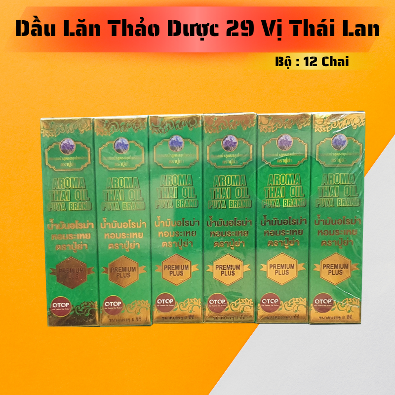 Bộ 12 Chai Dầu Lăn 29 Vị Thái Lan