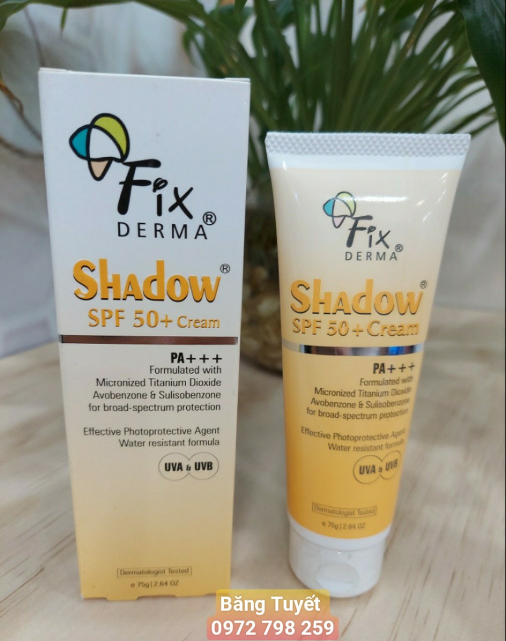 Kem Chống Nắng Dưỡng Ẩm &amp; Bảo Vệ Da FIX DERMA Shadow SPF50+ Cream