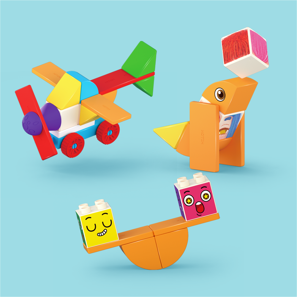 Đồ chơi lắp ráp giáo dục từ tính Logic Alilo Magnetic Building Blocks - Stack & Smile, bộ khối xây dựng từ tính cho trẻ - Hàng chính hãng - An toàn chất lượng quốc tế