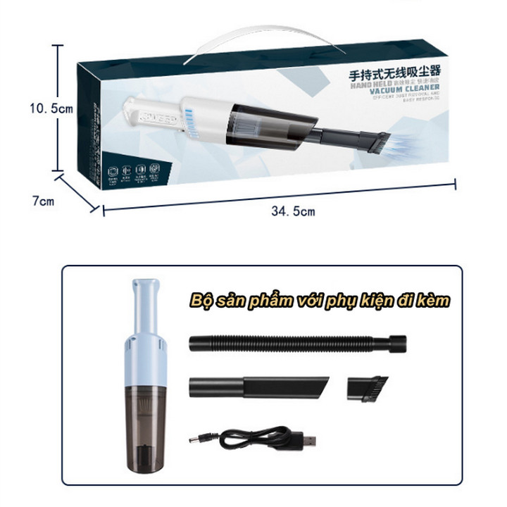 Máy Hút Bụi Cầm Tay Không Dây Nạp Sạc SWEEP POWER HEPA Pin 2000mAh, Công suất 100W - Home Decor Furniture