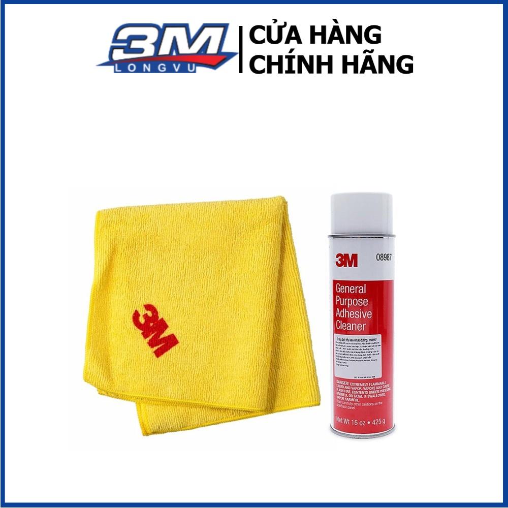 Combo Dung dịch tẩy keo, nhựa đường 3M 08987 425g + Khăn lau xe hơi chuyên dụng 3M 50400 - 3M Long Vu