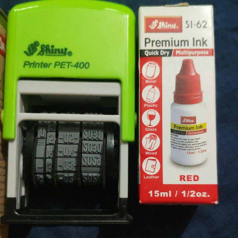 Combo dấu Shiny PTE-400 đóng bao bì ( Dấu CD + lọ mực chuyên dùng)