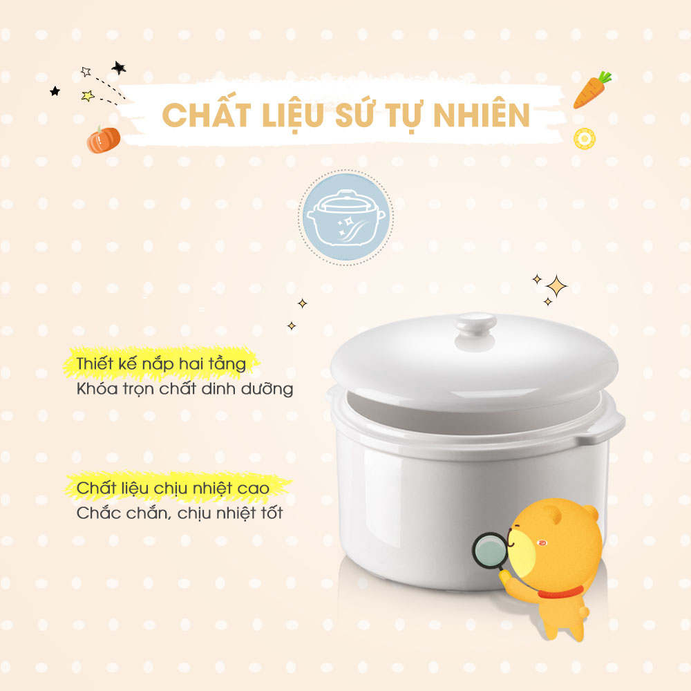 Nồi Nấu Chậm đa năng cao cấp Bear DDZ-C25E1 Dung tích 2.5L Hàng chính hãng