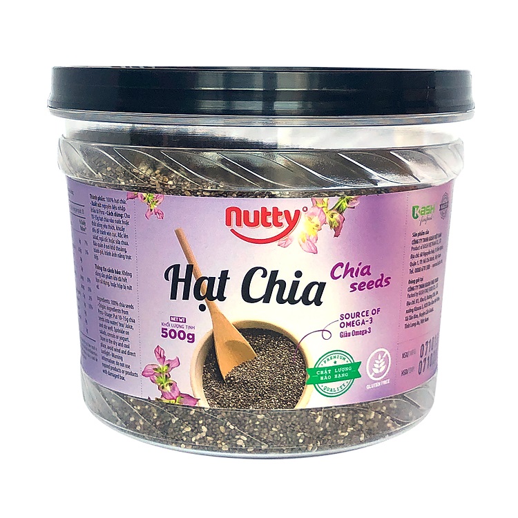 Hạt chia NUTTY, giàu Omega-3, tốt cho người giảm cân - Hộp 250g/500g/1kg