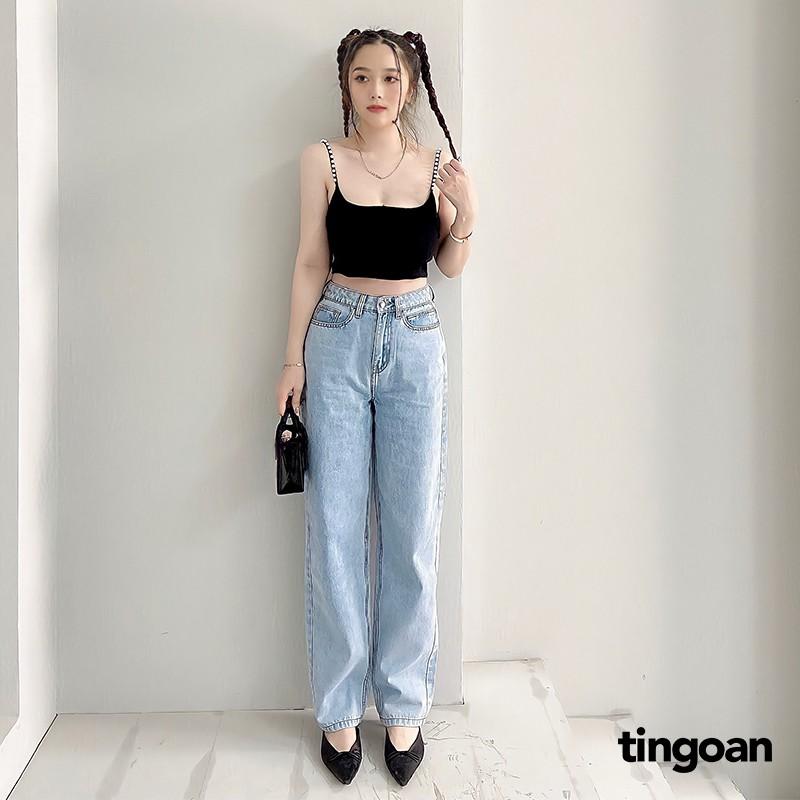 Quần cullotes bò xanh tingoan DUA LIPA JEANS/LB