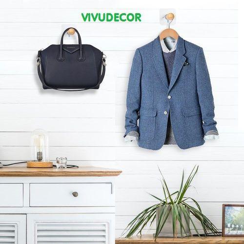 Móc Gỗ Tròn Vivudecor Treo Tường Đa Năng Vừa Dán Vừa Khoan Bắt Vít, Móc Treo Đồ Dùng Siêu Chịu Lực, Siêu Tiện Ích