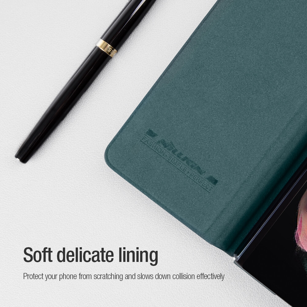 Bao da Leather cho Samsung Galaxy Z Fold 3 hiệu Nillkin Qin - hàng nhập khẩu