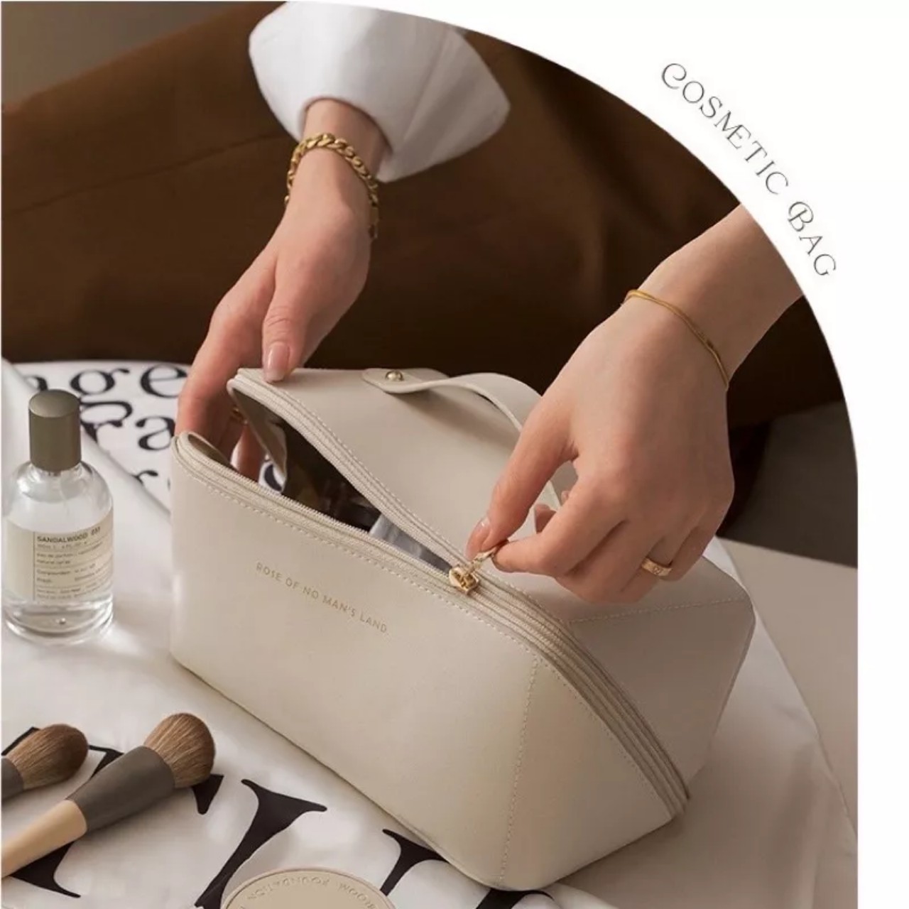 Túi Da Đựng Đồ Mỹ Phẩm Lớn,Túi Đựng Đồ Trang Điểm Cá Nhân Du Lịch Cao Cấp, Bền Đẹp Chắc Chắn - HÀNG CHÍNH HÃNG MINIIN