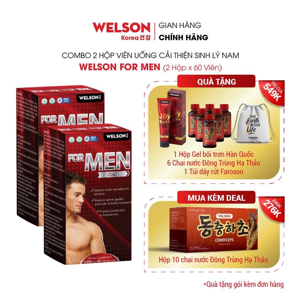 Combo 2 Hộp Tăng Cường Sinh Lý Nam Welson For Men Hộp 2 x 60 viên