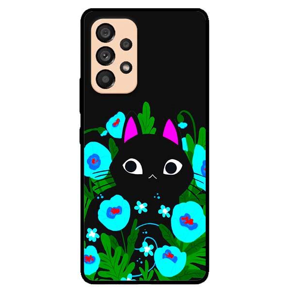 Ốp lưng dành cho Samsung Galaxy A23 / A33 5G / A53 5G / A73 5G - Mèo Đen Hoa Xanh