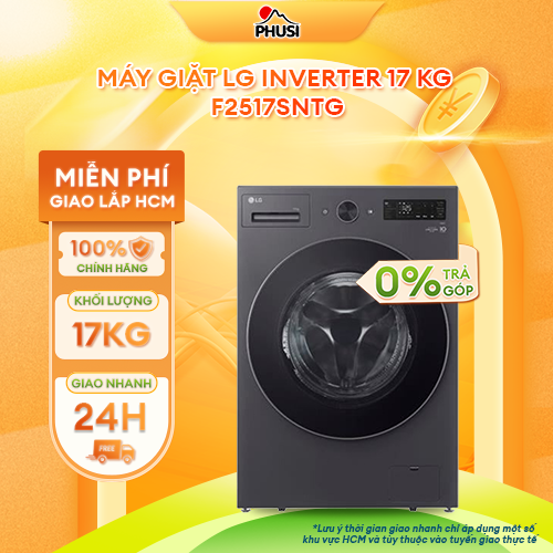 Máy giặt LG AI DD Inverter 15 Kg F2515SNTG/ 17kg F2517SNTG - Hàng Chính Hãng - Mới 100