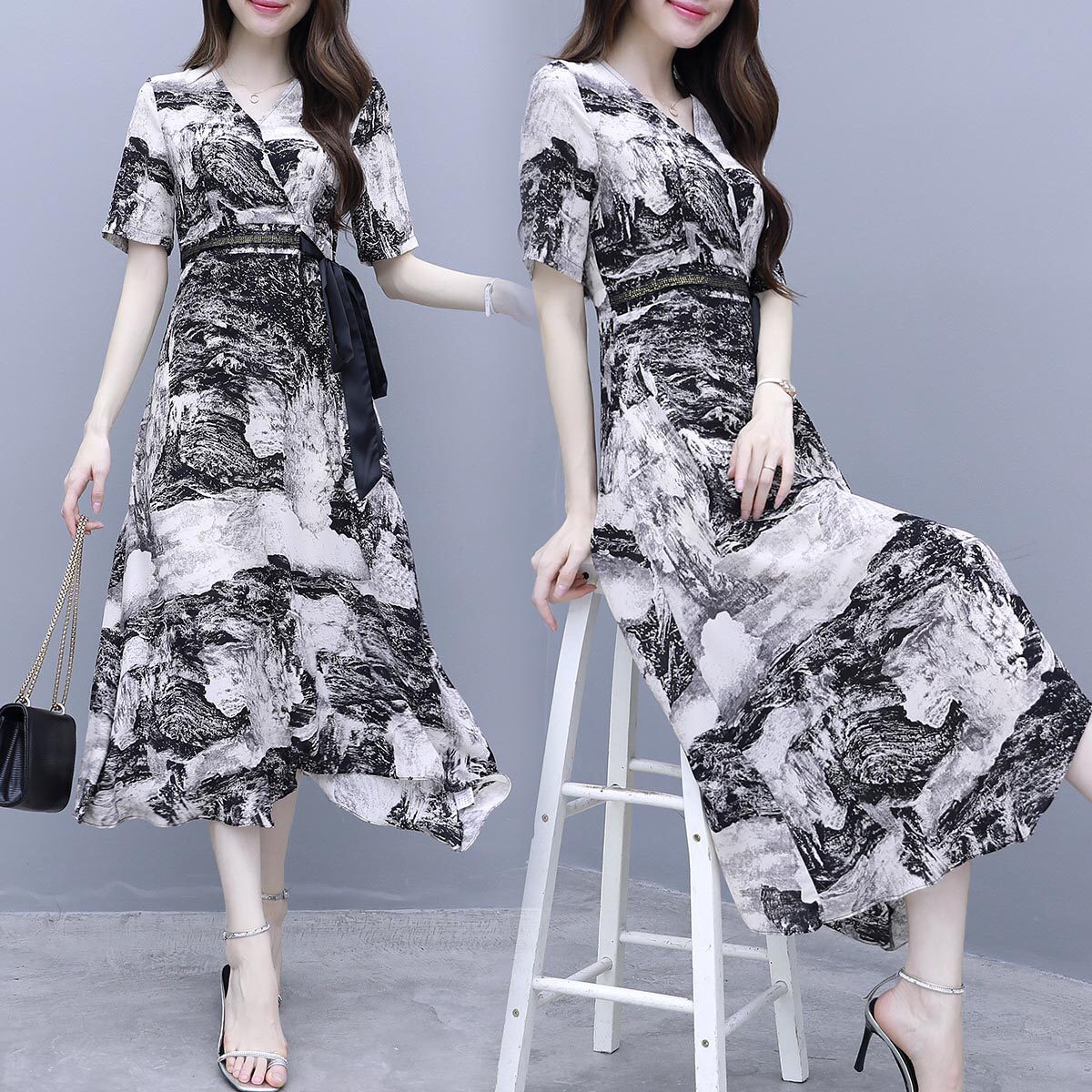 ĐẦM XOÈ HOẠ TIẾT DÂY NƠ ĐEN