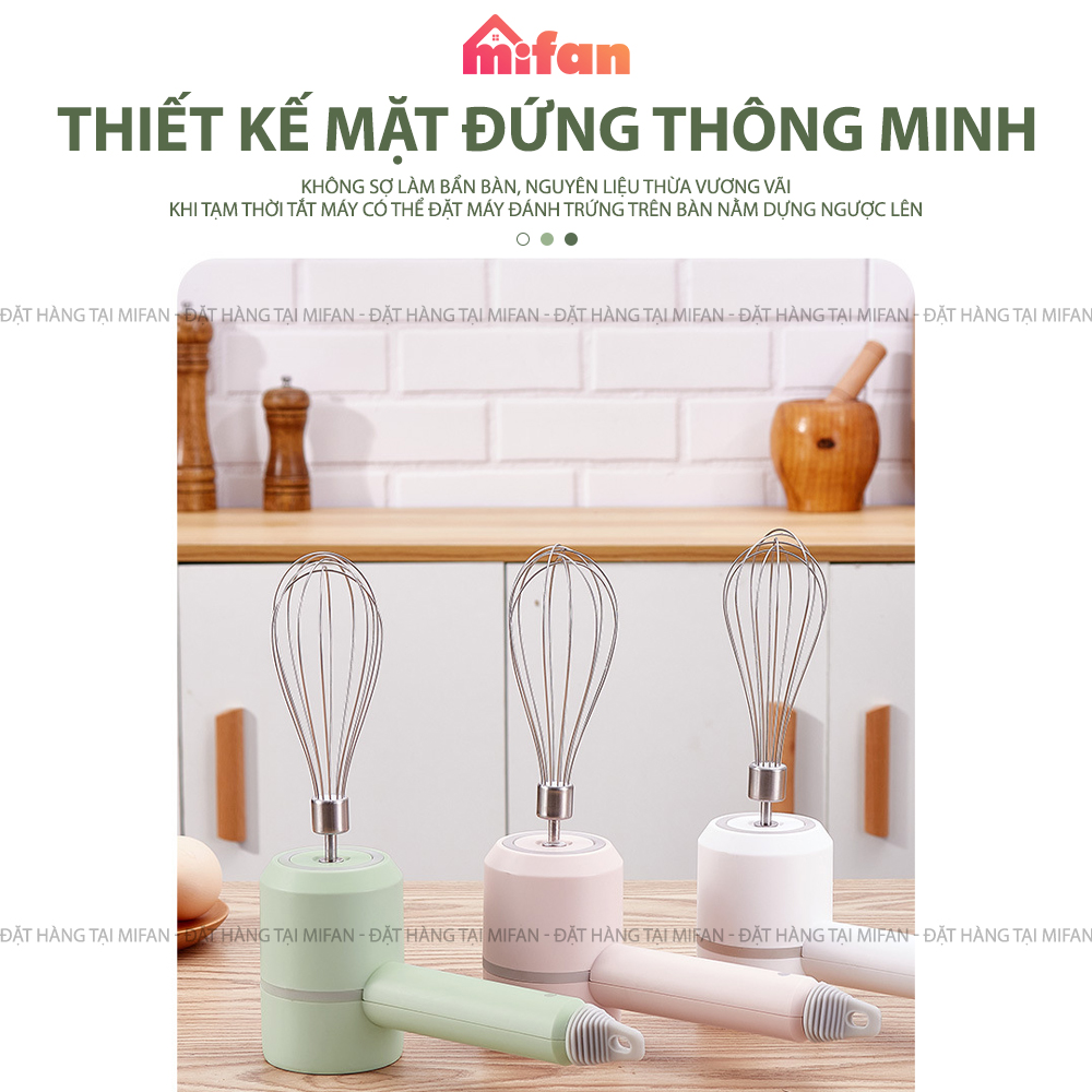 Máy Đánh Trứng Cầm Tay - Máy xay thịt, tỏi, ớt đa năng MIFAN 2021 - Hộp xay 250ml + 2 đầu đánh trứng sữa cafe - BH 3 THÁNG 1 ĐỔI 1