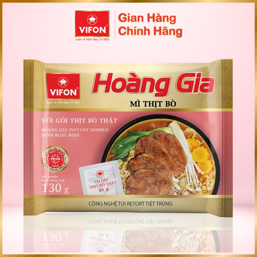 Thùng 18 Mì Thịt Bò HOÀNG GIA VIFON (130gr / Gói)