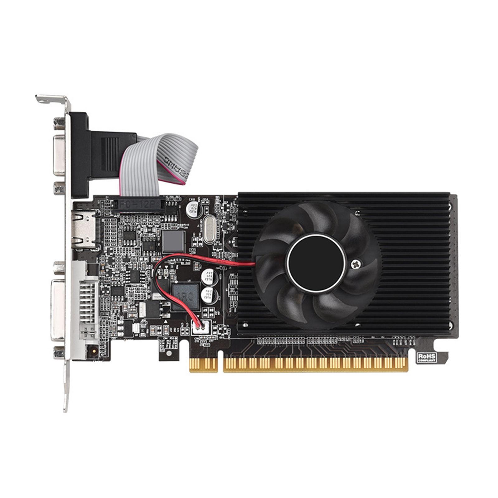 GT210 1G Graphics Card, Video Card Gddr3 Small Fan Plug and Play Heat Dissipation Computer Accessories Computer Graphics Card for PC Working