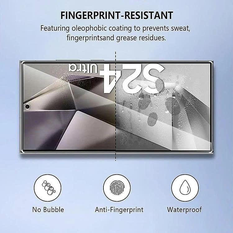 Kính Cường Lực chống nhìn trộm Cho Samsung Galaxy S24 Ultra / S25 Ultra / S26Ultra 5G loại sử dụng vân tay được, có lớp kháng khuẩn - Hàng Chính Hãng