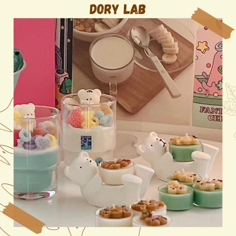 Nến Thơm Ly Kem Gấu Topping Handmade - Dory Lab