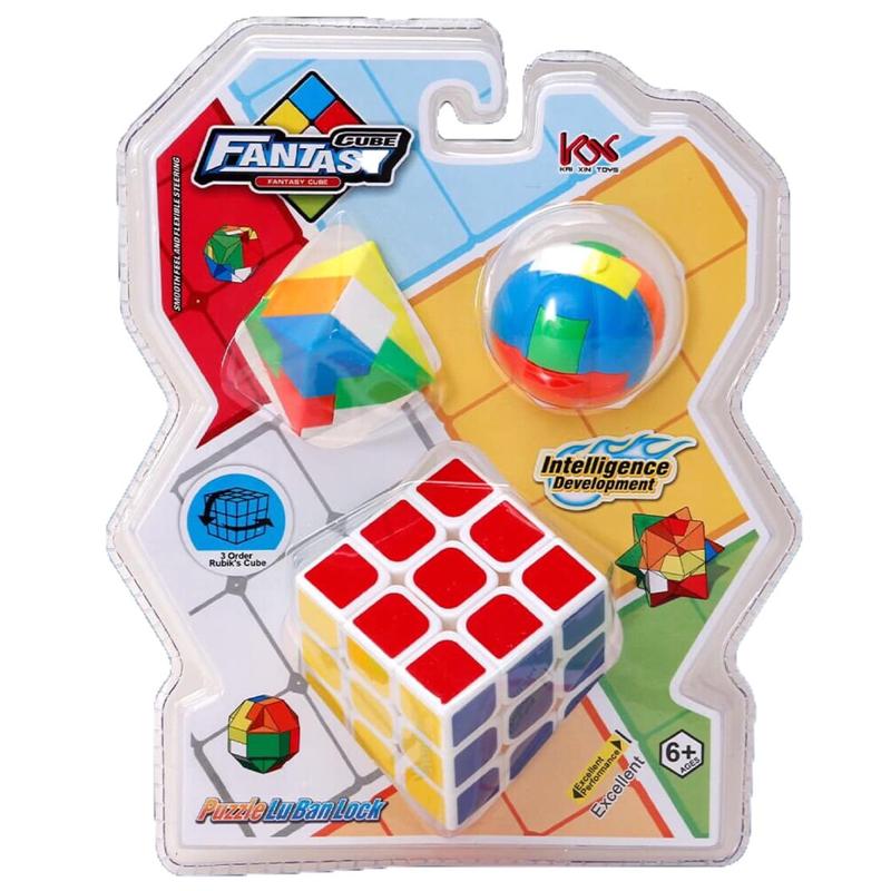 Bộ 3 Đồ Chơi Rubik 3x3x3 Kèm Hình Khối Đặc Biệt - Fantasy Cube KX733