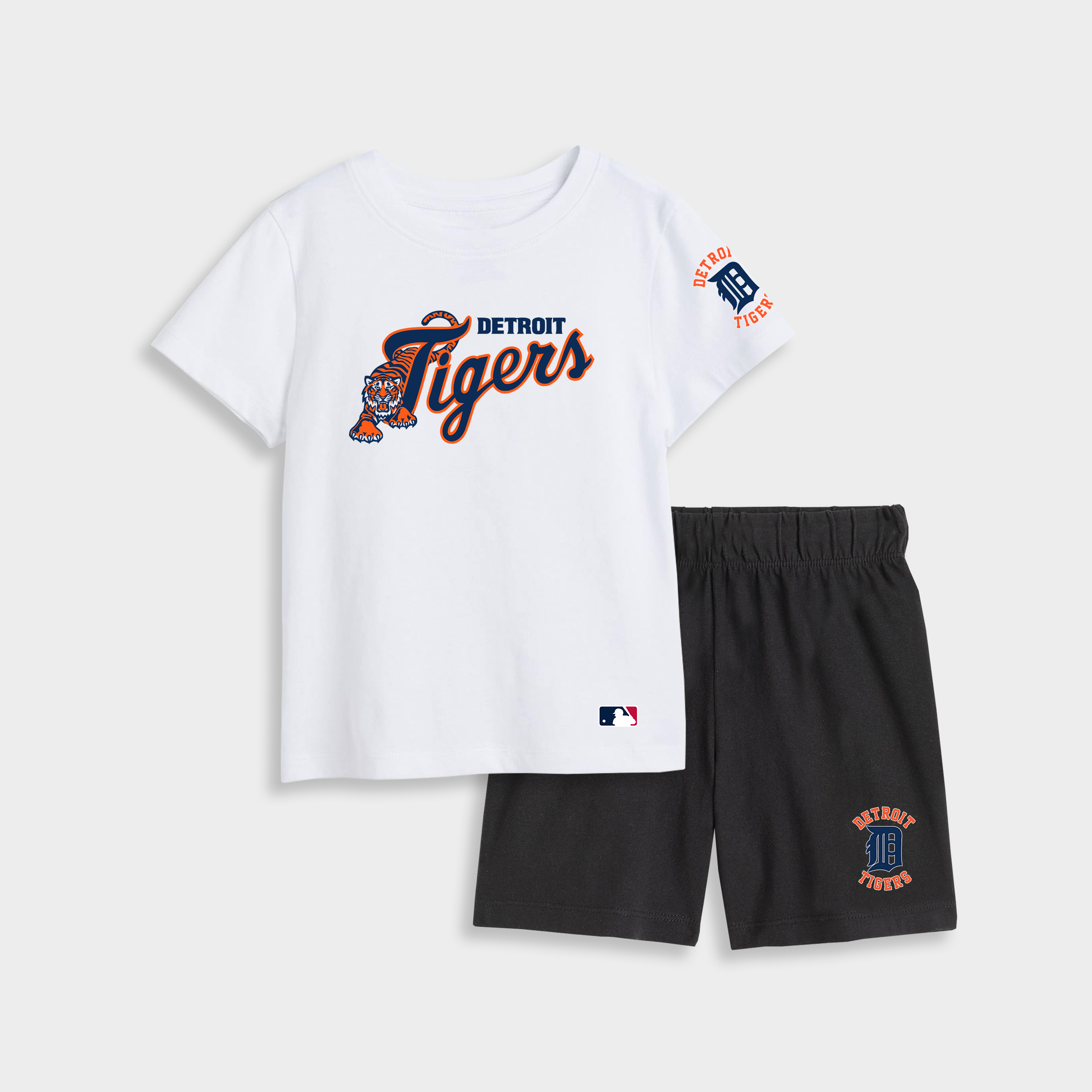 Bộ quần áo bóng chạy thun cotton cho bé hình DETROIT TIGERS