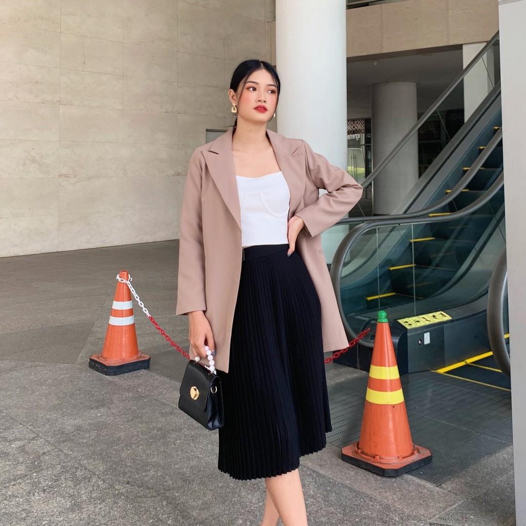 Áo khoác Blazer nữ nịt dây đẹp, phong cách hàn LXK77085