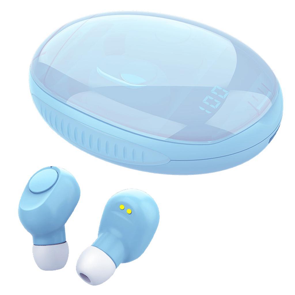 True Wireless Bluetooth Earphones Headphones w/Charging Case Blue
