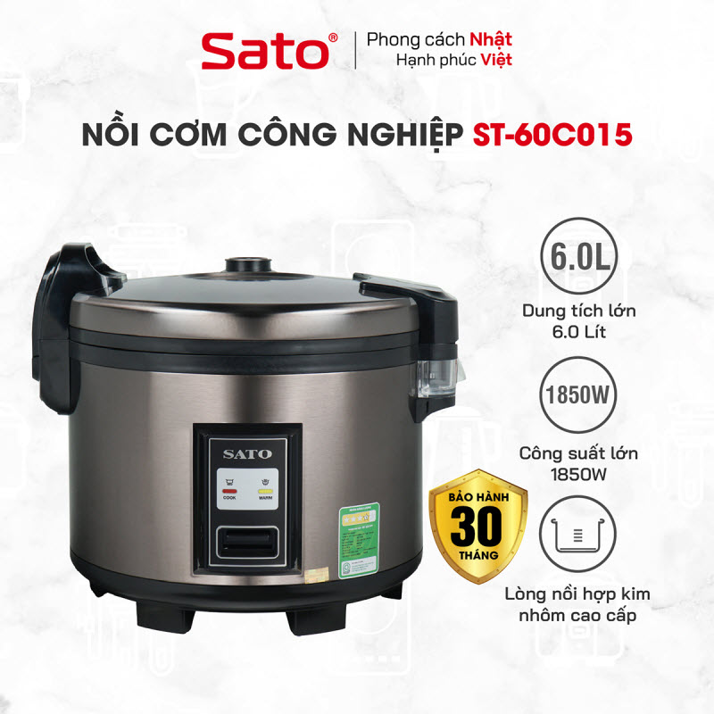 Nồi Cơm Điện Công Nghiệp SATO 60C015 6.0 L - Hàng Chính Hãng