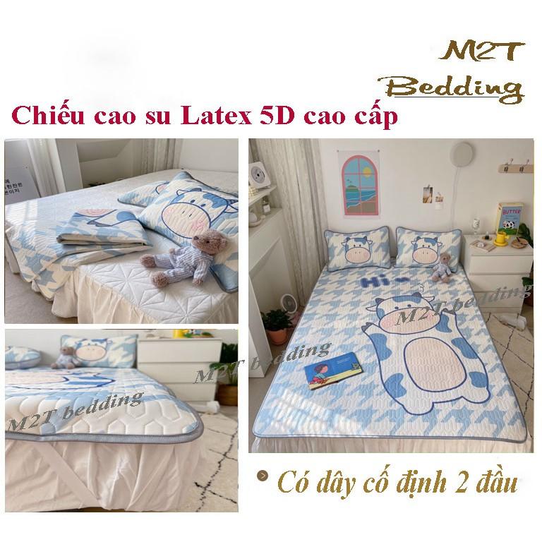 Chiếu điều hòa Latex mủ cao su non M2T bedding họa tiết 5D mát lạnh chuẩn hàng loại 1