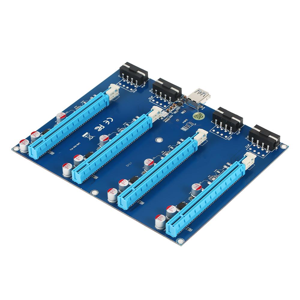 PCI-E Adapter Card PCI-E X1 to PCI-E X16 Expansion Card Converter Card with USB3.0 Cable Power Cable Plug and Play