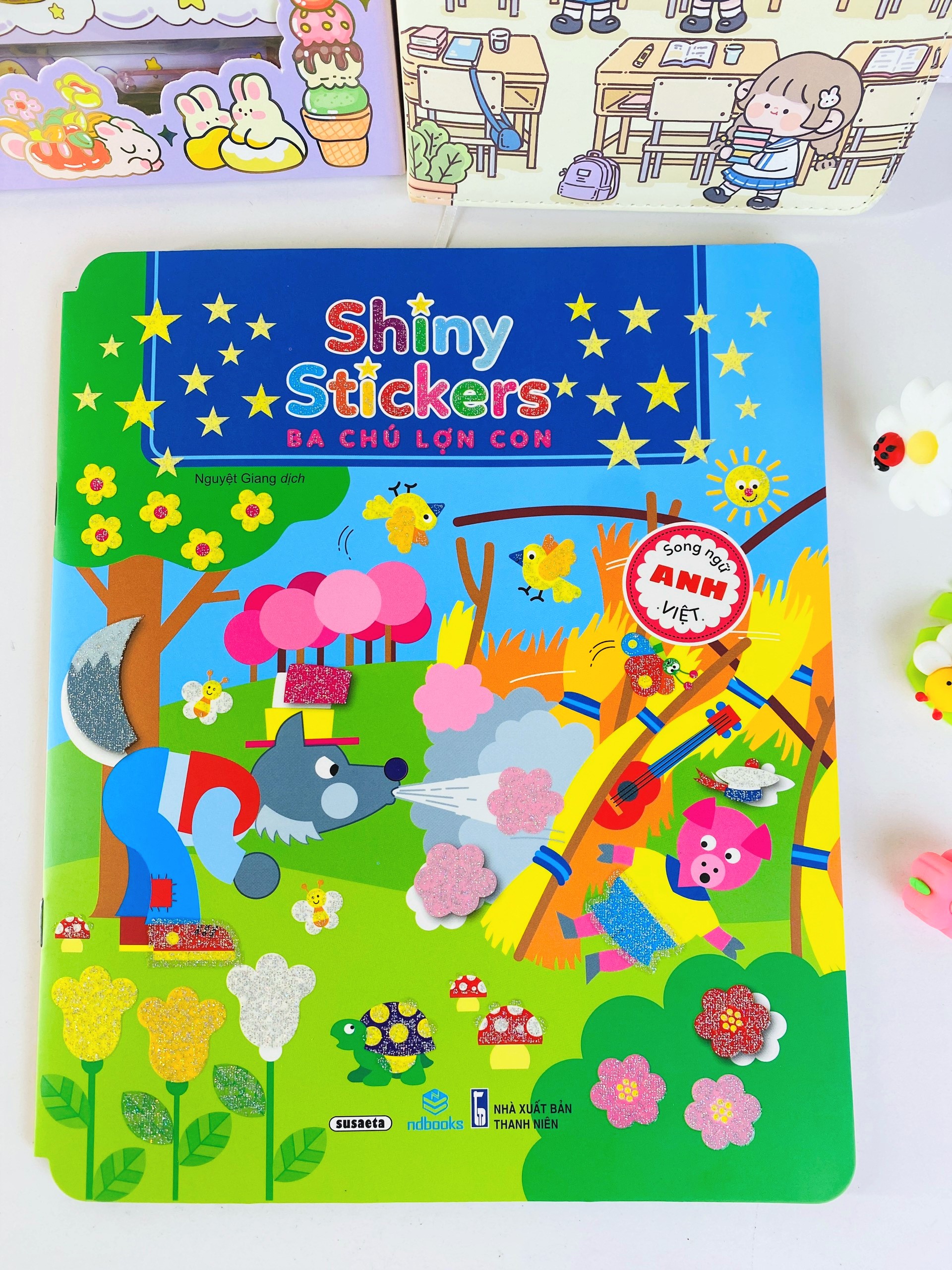 Sách - Bộ 4 cuốn Shiny Stickers - Song ngữ Anh Việt