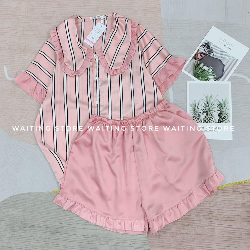 Pijama- Bộ Ngủ Nữ đồ mặc nhà chất vải lụa mềm cao cấp dáng áo cộc quần cộc CCLP02