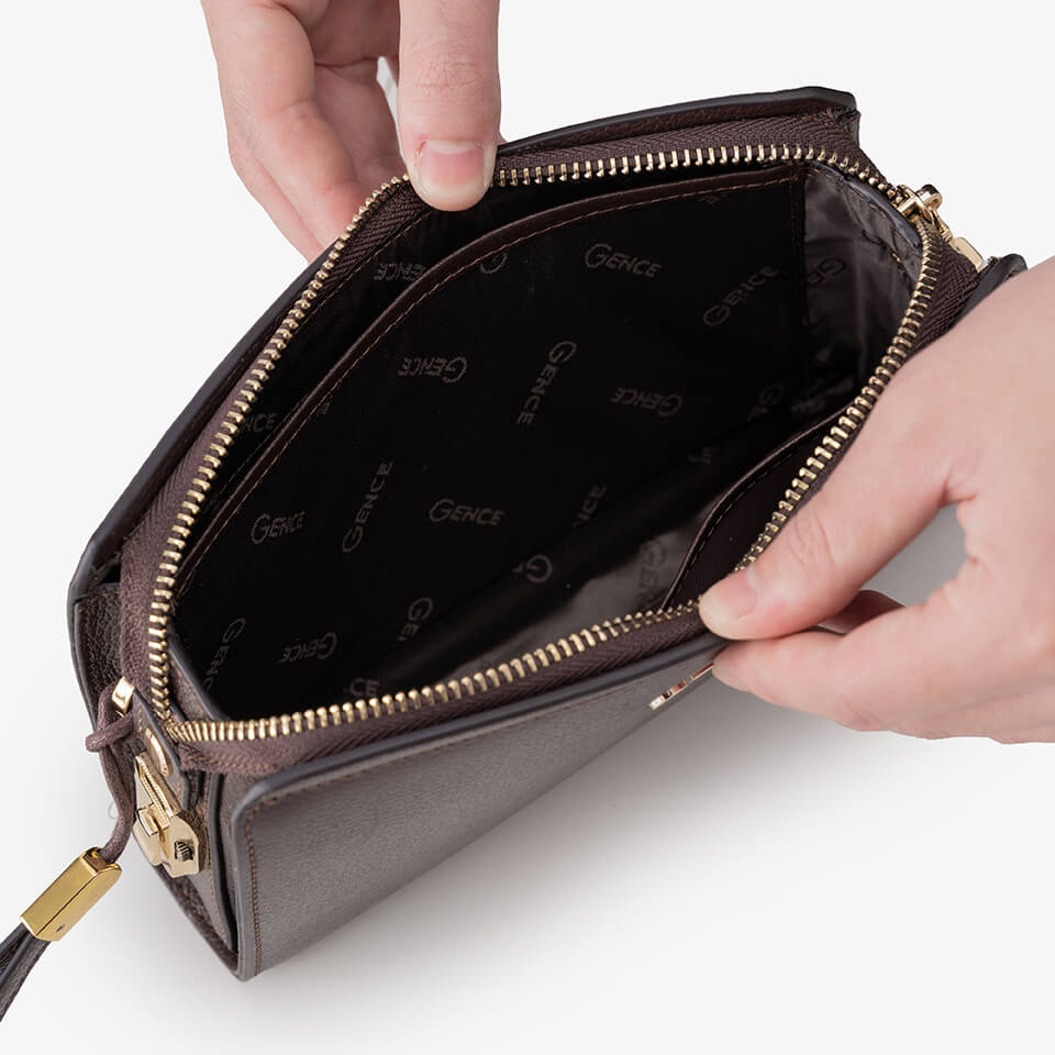 Clutch Nam Ví Cầm Tay GENCE RB07 Da Bò Khóa Số Cao Cấp Hai Màu Nâu Và Đen