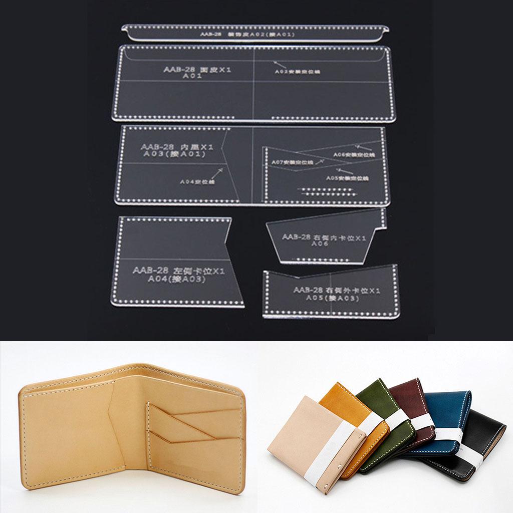 7 Chiếc Chất Liệu Acrylic Stencil Bản Mẫu Khuôn Mẫu Cho Bóp Ví Da Cầm Tay Làm Cho