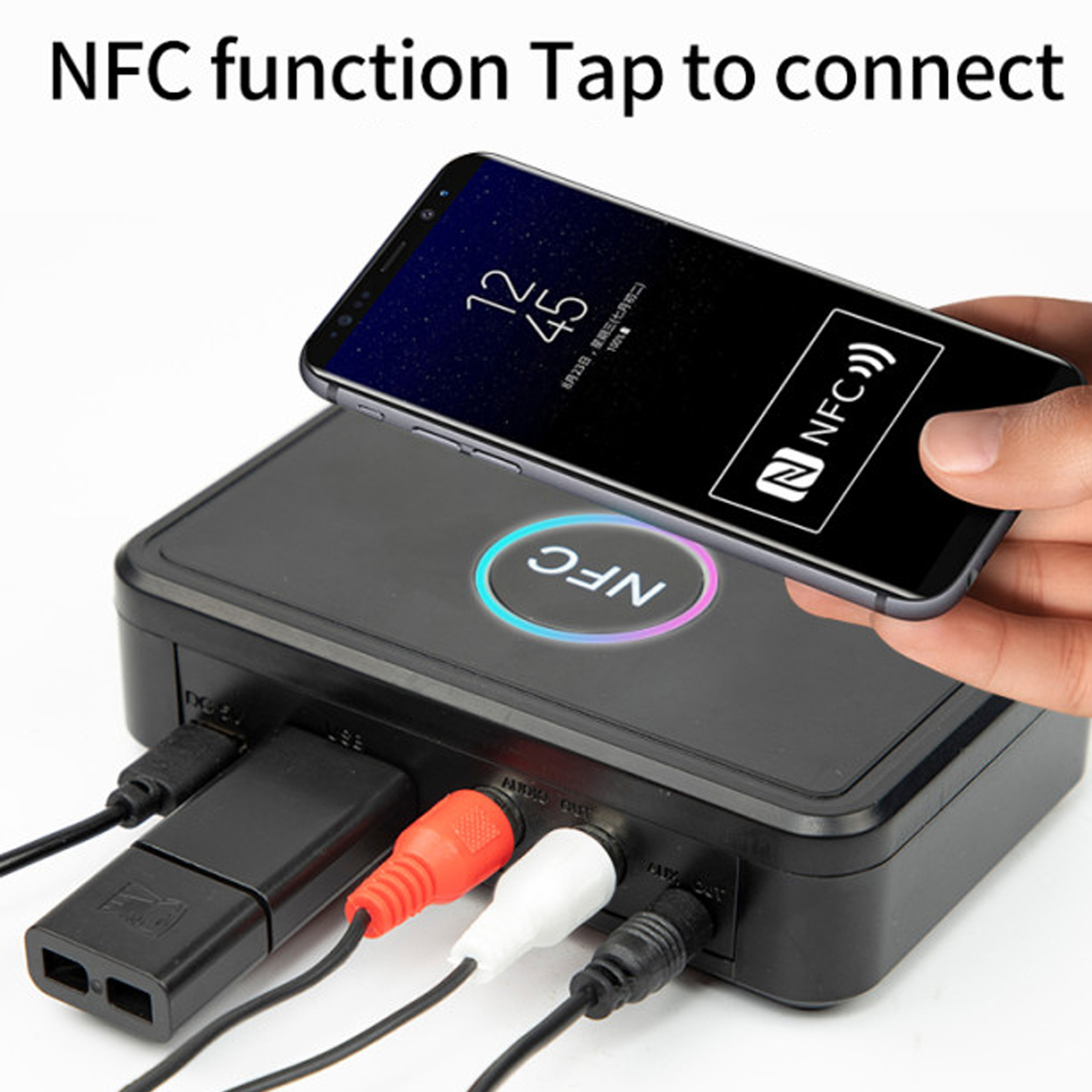 Bộ Thu Thông Dây Nfc Bluetooth 5.0 Với Micrô RCA AUX Out U Disk Music Playback