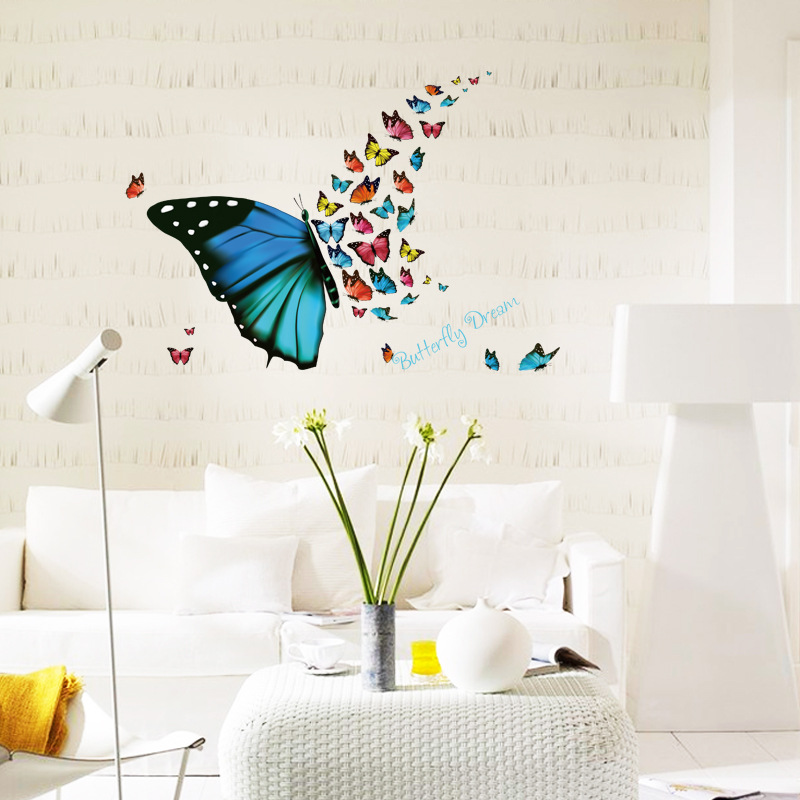 Decal dán tường bướm lãng mạn trang trí salon, spa, cửa hàng sang trọng dán được trên kính, gỗ