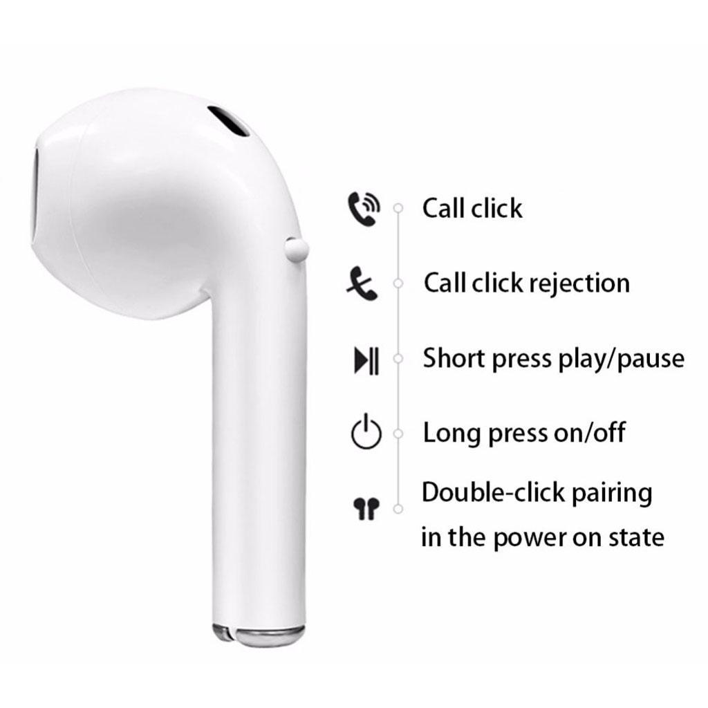 Portable Handsfree Mini Bluetooth Headphones Wireless Earphones White
