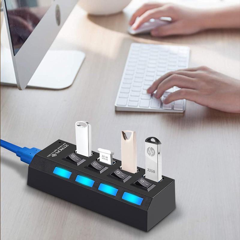 HUB USB 3.0/ 2.0 4 hoặc 7 cổng tốc độ cao với công tắc bật / tắt tiện dụng