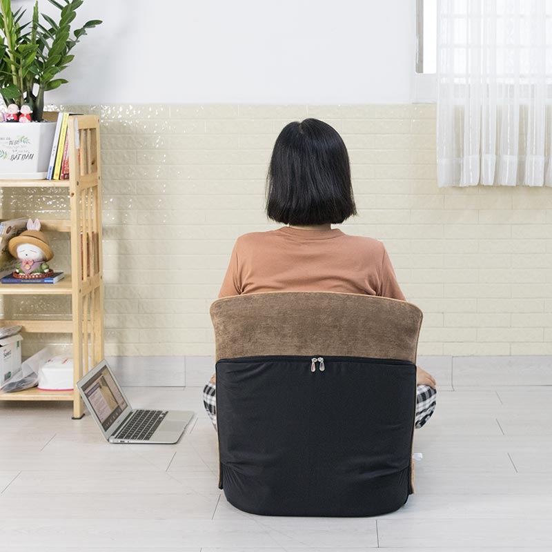 Medi 360 Nâu - Ghế ngồi thiền ,ghế bệt tatami, ghế bệt tựa lưng không chân tùy chỉnh 6 góc và xếp gọn