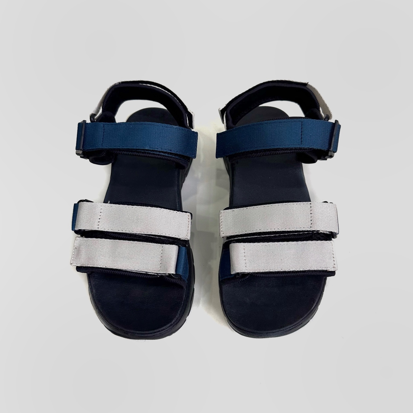 Giày Sandal Nam Nữ Unisex The BiLy Quai Ngang Dây Dù Đế IP Siêu Êm Nhẹ Màu Xanh Trắng-BL05