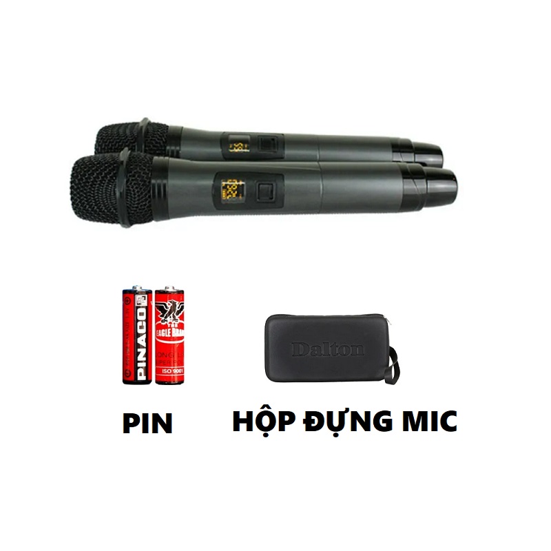 Micro karaoke không dây Dalton,  micro chống hú loa kéo karaoke TX-500 thân kim loại cao cấp, mic không dây UHF kết nối Bluetooth. [ HÀNG CHÍNH HÃNG ]