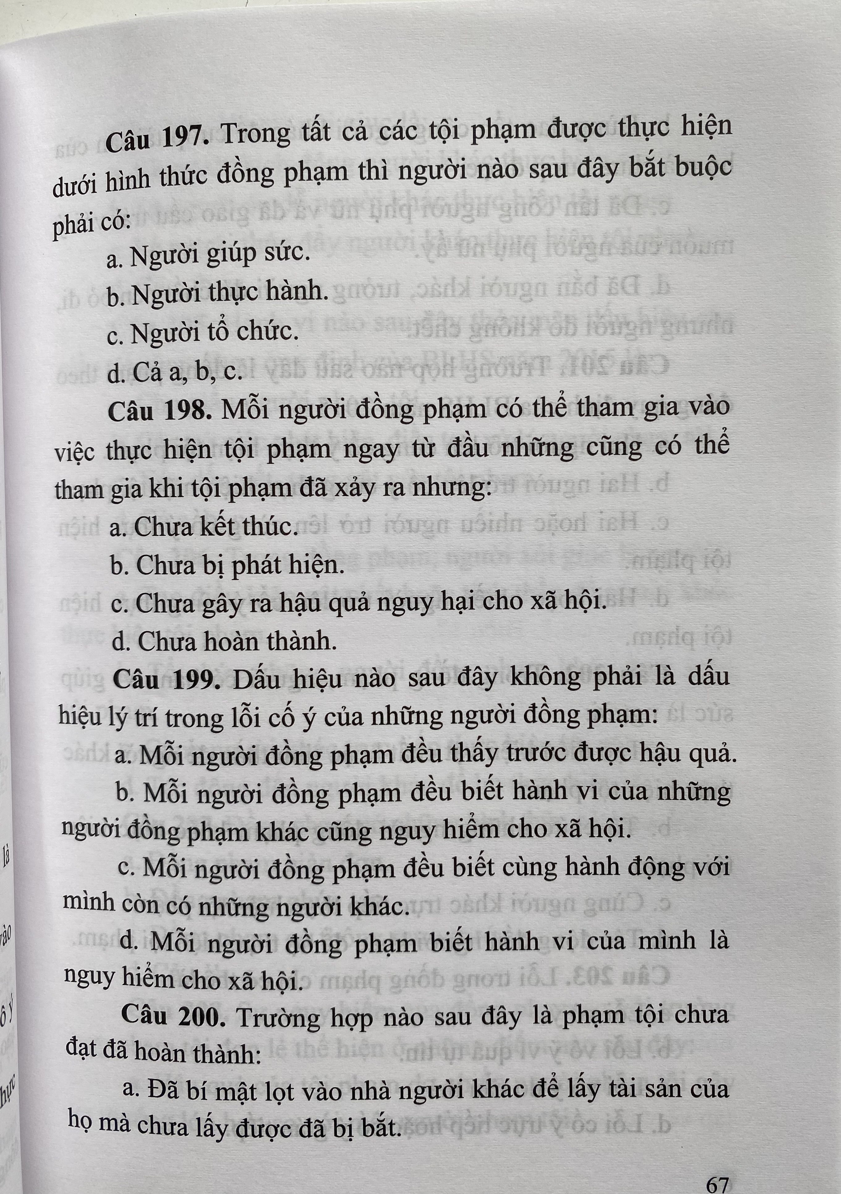 Trắc Nghiệm Luật Hình Sự Việt Nam - Phần Chung