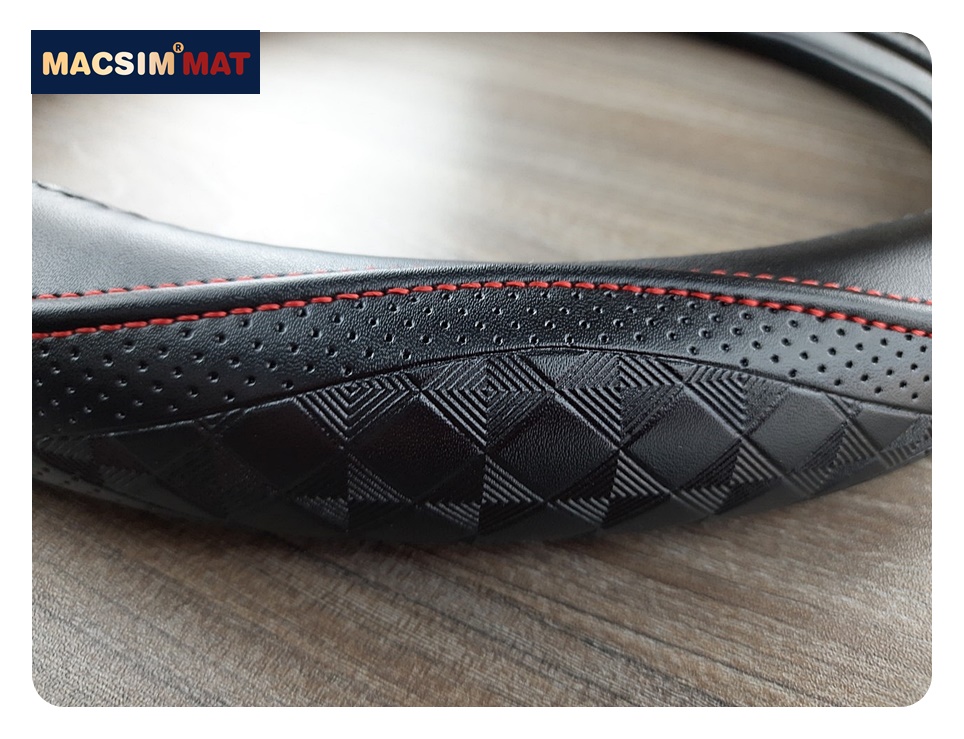 Bọc vô lăng cao cấp Macsim mã L38T mới chất liệu da thật - Khâu tay 100% size M,L phù hợp các loại xe